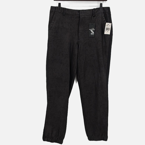 Kut From The Kloth Frida High Rise Slim Coated Track Pant in Black - NEW - SZ 10 - Picture 2 of 8